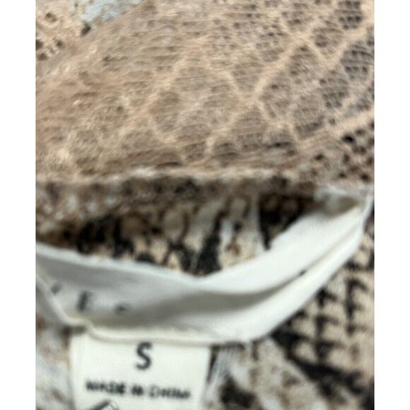 Y2K Snake print lace trim cami tank Beige Brown Size Small Adjustable Straps - Picture 4 of 9